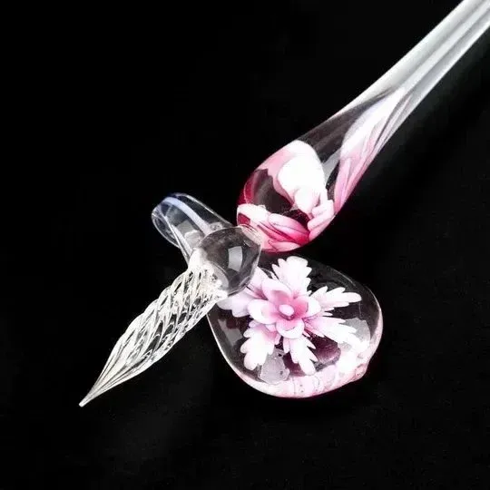 VintageArt™ Glass Calligraphy Pen Set with Ink and Pen Rest